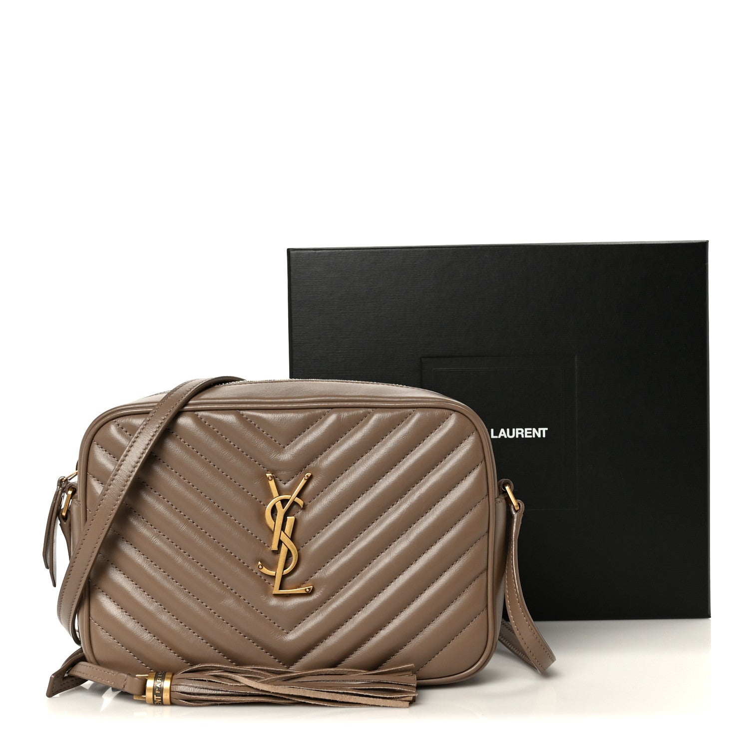 Saint Laurent Calfskin Matelasse Monogram Lou Camera Bag Dark Beige 11 of 11