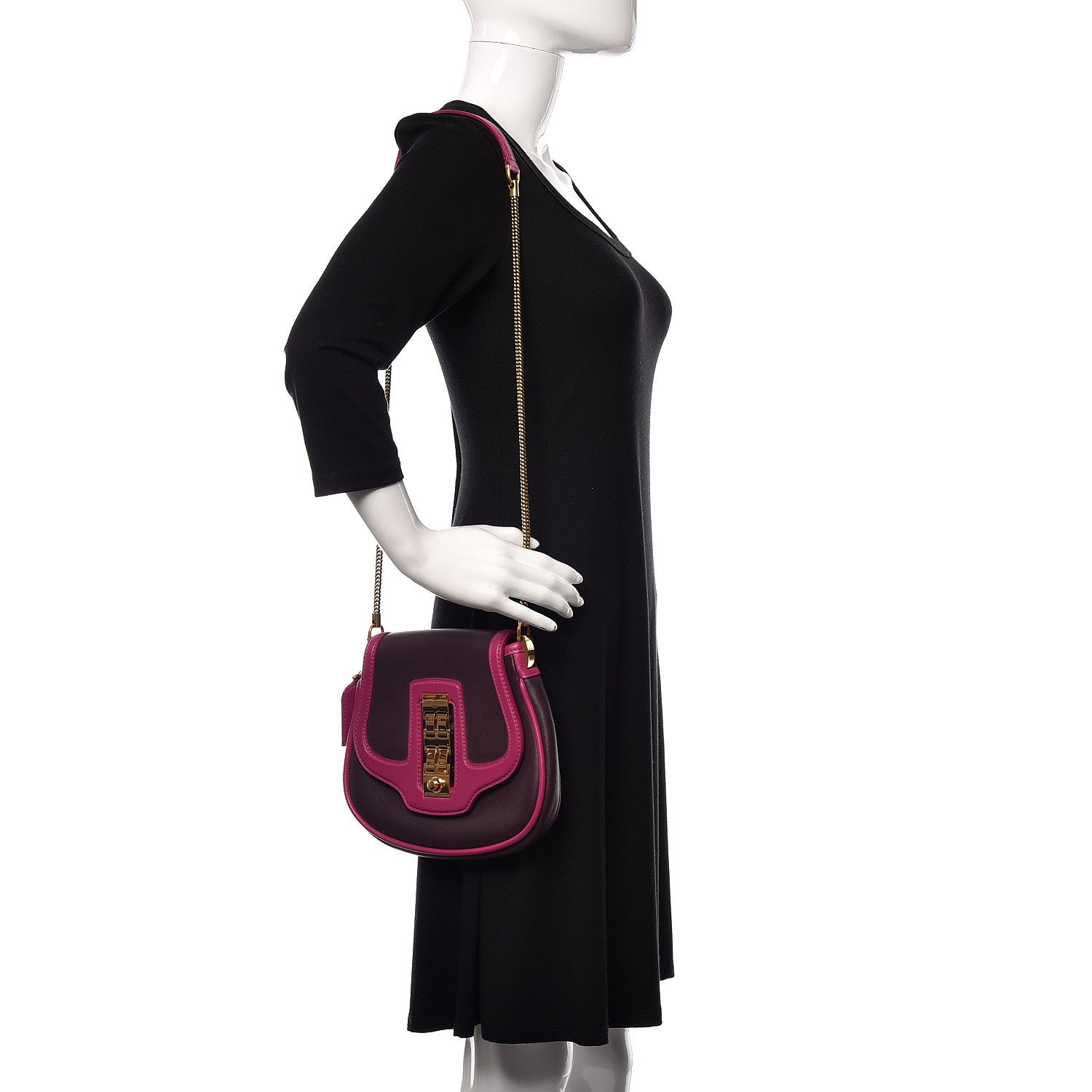 Louis Vuitton Cuir Art Deco Trapeze Prune Cyclamen 2 of 9
