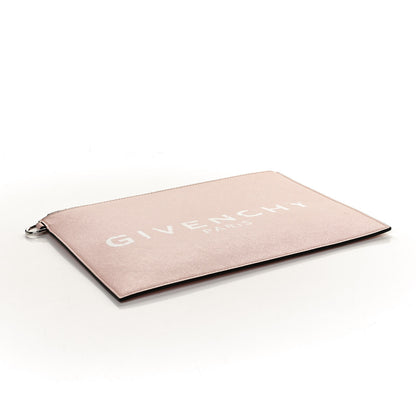 Givenchy Textured Coated Canvas Iconic Prints Flat Medium Clutch Bag Pink 4 of 9