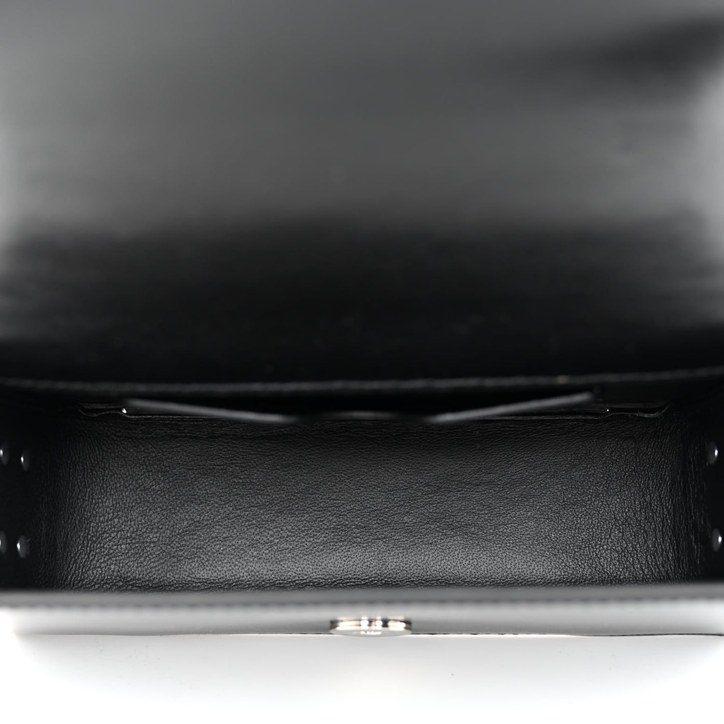 Calfskin Studded Jeweled Mini The Biker Knuckle Satchel Black