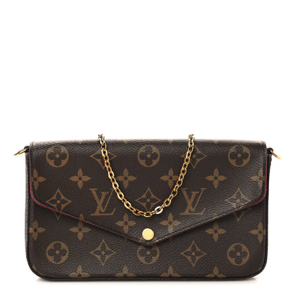 Louis Vuitton Monogram Pochette Felicie Chain Wallet Fuchsia 1 of 11