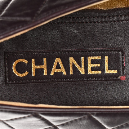 Chanel Lambskin Quilted CC Ballerina Flats 41 Dark Purple 8 of 11