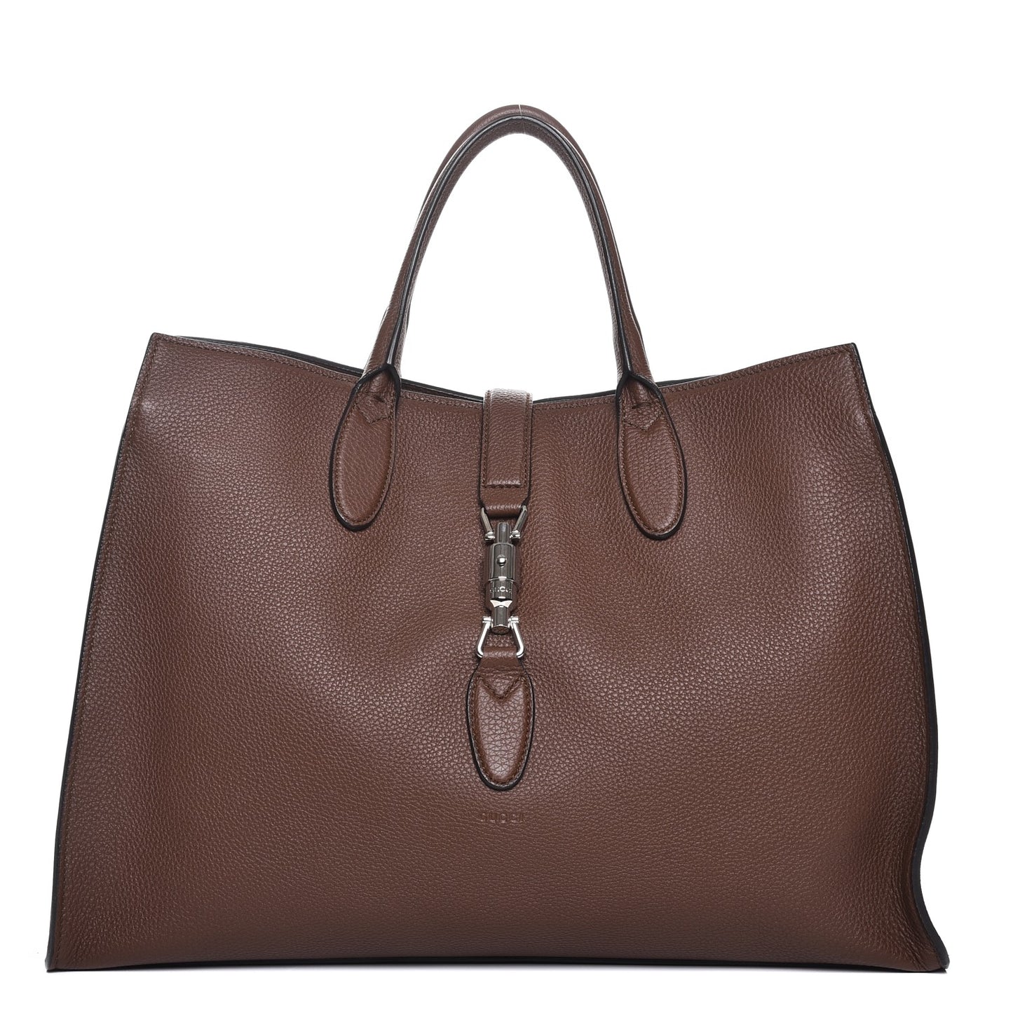 Soft Calfskin Medium Jackie Top Handle Bag Nut Brown