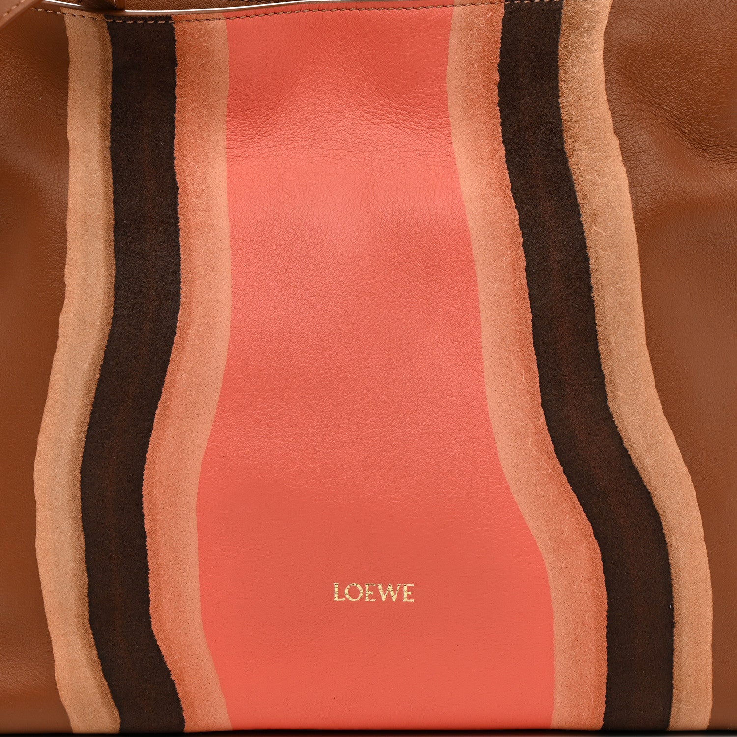Loewe Nappa Calfskin Suede Medium Flamenco Landscape Knot Clutch Pecan Parrot Pink 8 of 10