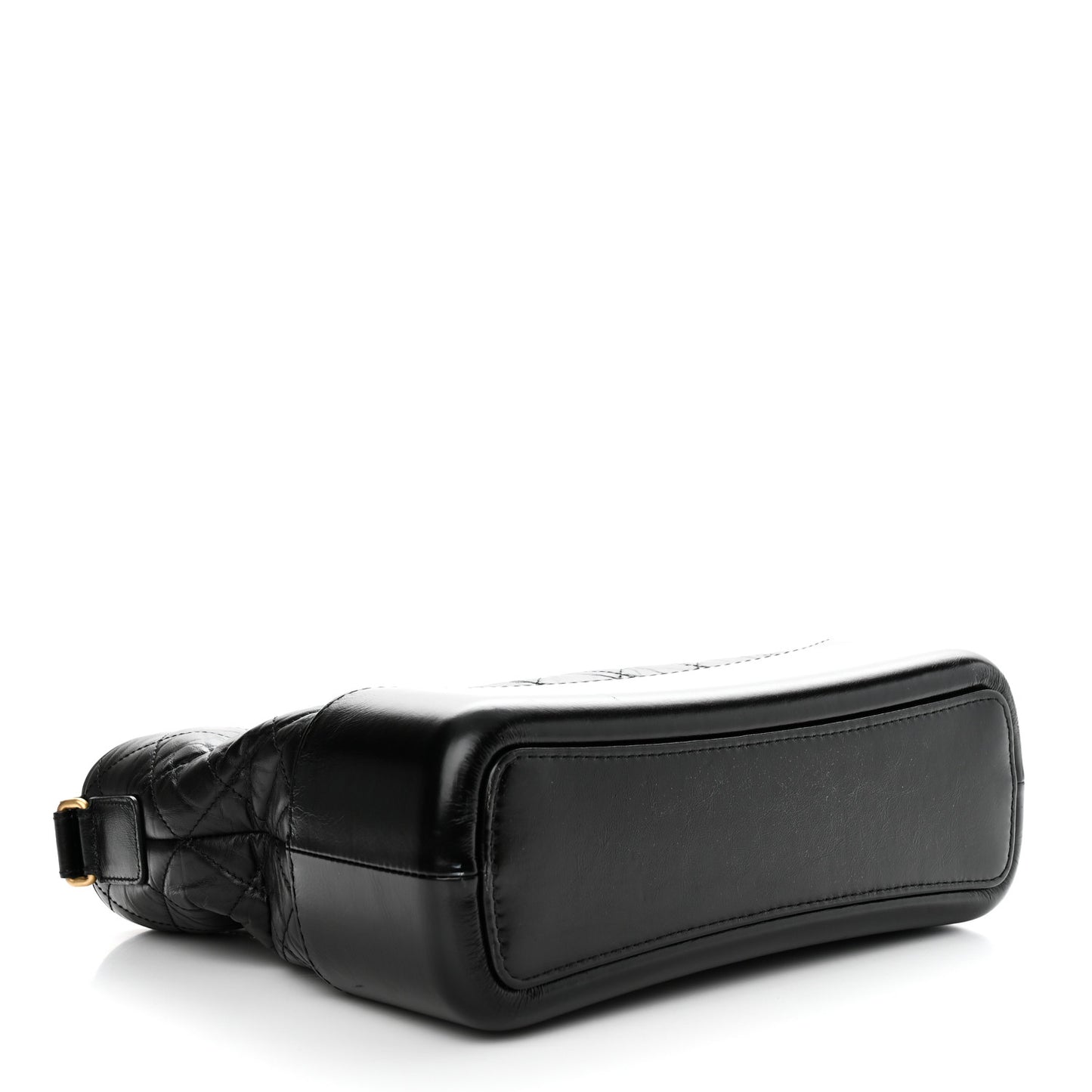 Aged Calfskin Quilted Medium Gabrielle Hobo Black