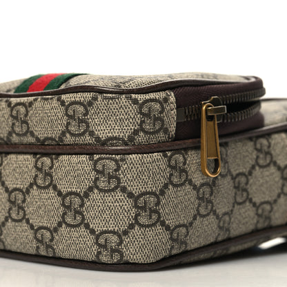 Gucci GG Supreme Monogram Web Mini Ophidia Double Zip Messenger Bag Beige New Acero 11 of 12