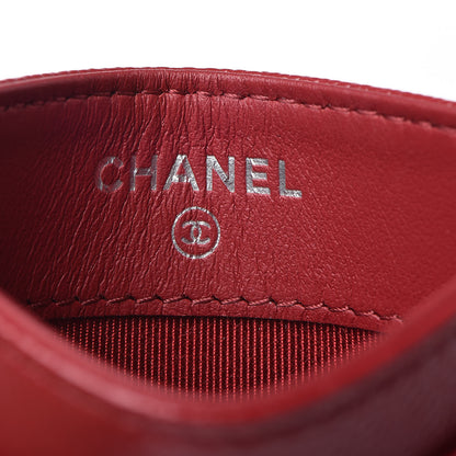 Chanel Caviar Quilted CC Card Holder Dark Red 6 of 9