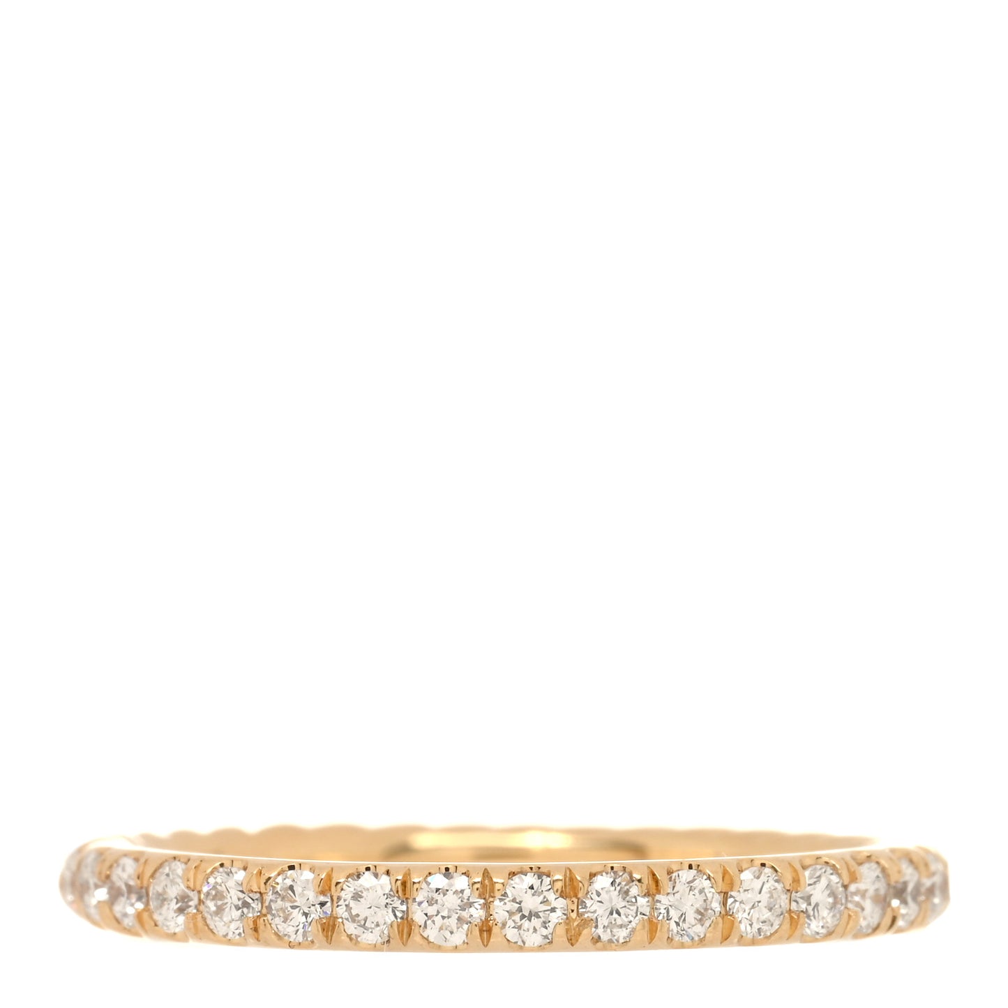 18K Yellow Gold Diamond 2mm Cable Collectibles Band Ring 54 7