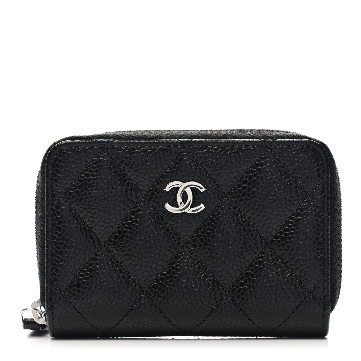 Chanel Caviar Quilted Zip Coin Purse Black 1 of 7