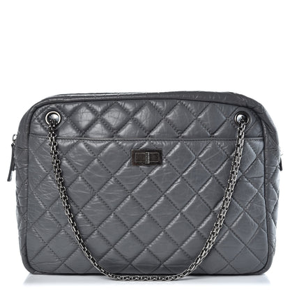 Chanel Aged Calfskin Quilted Large Reissue Camera Case Grey 1 of 8