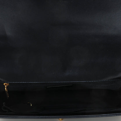 Chanel Lambskin Embossed Large Boy Cube Flap Navy Blue 7 of 9