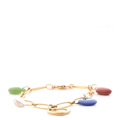 Tiffany 18K Yellow Gold Elsa Peretti Five Stone Charm Bracelet 1 of 8