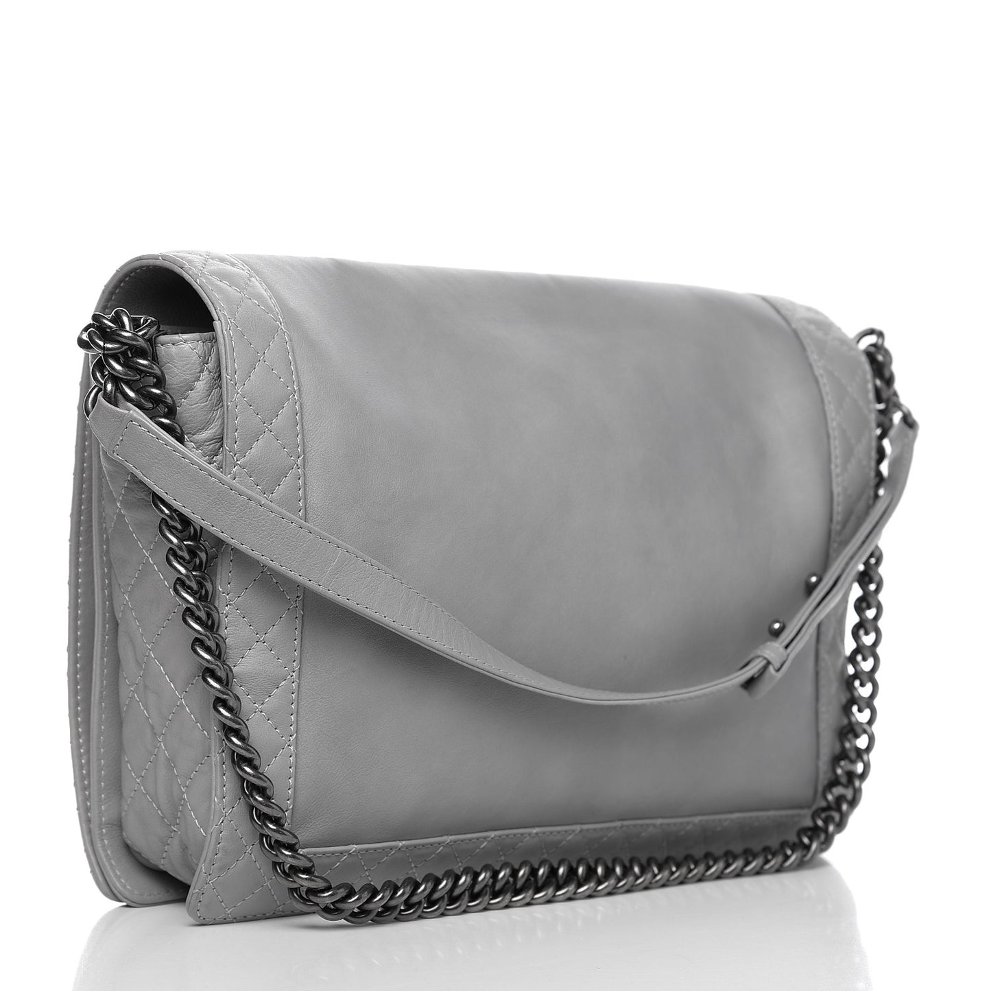 Calfskin Large Boy Reverso Flap Grey