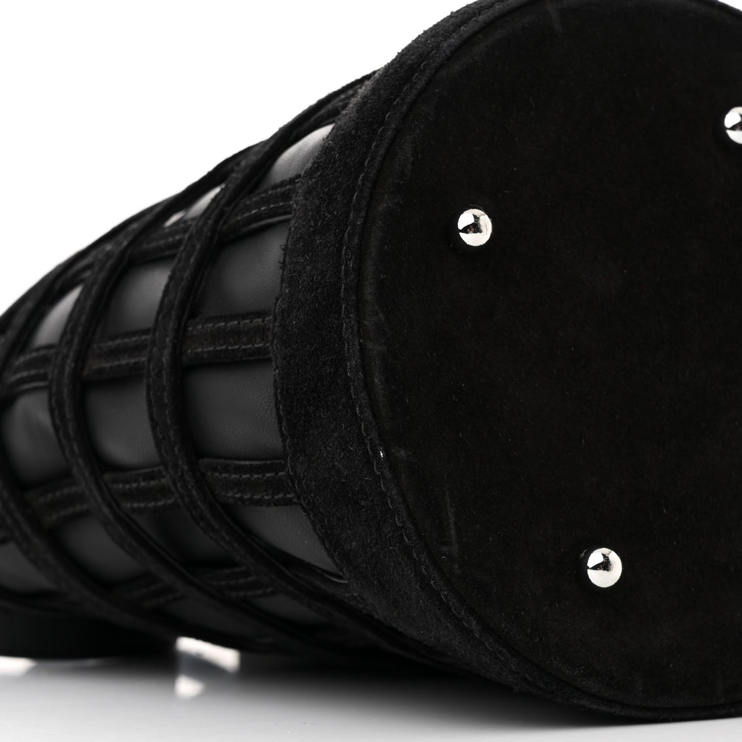 Suede Calfskin Roxy Mini Bucket Bag Black