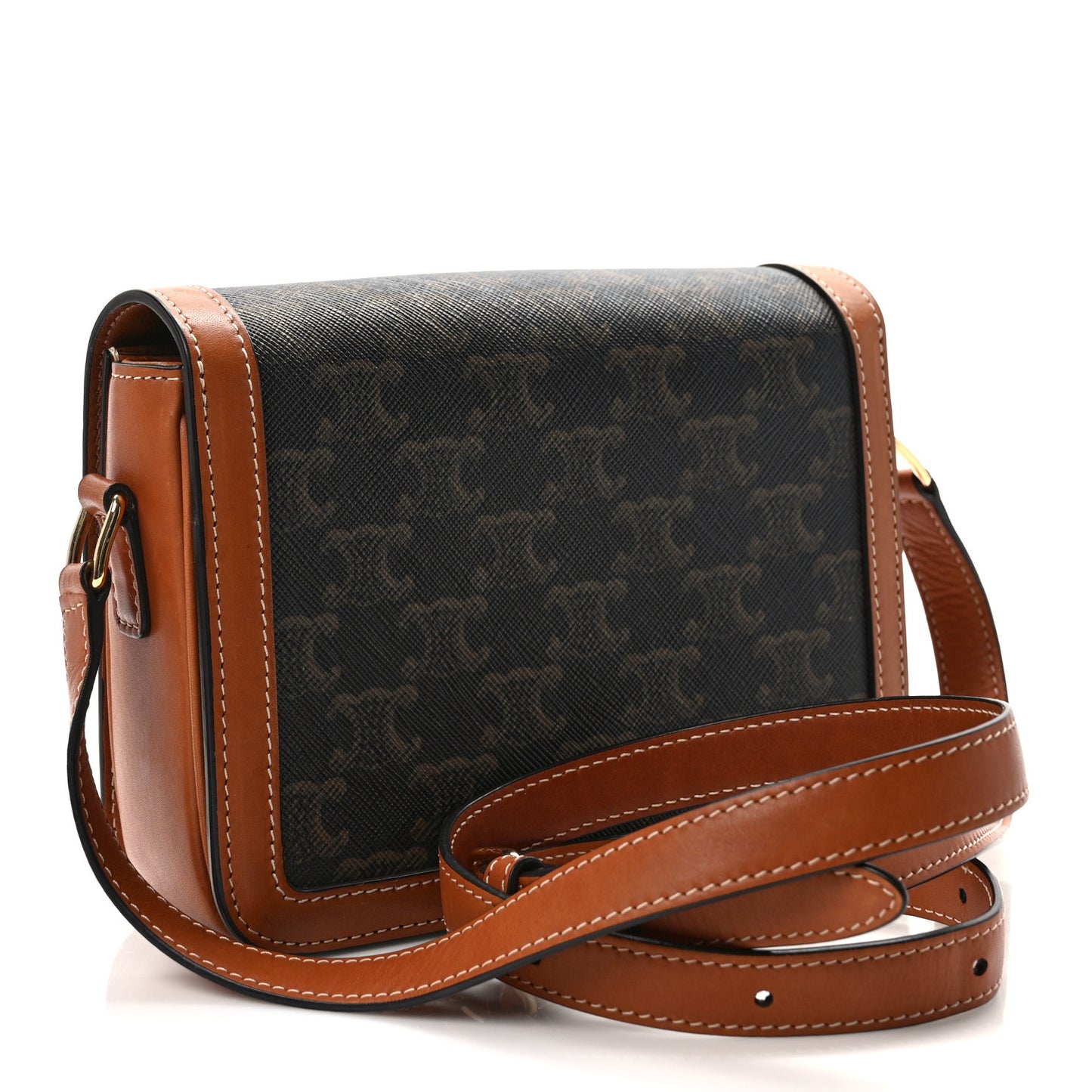 Calfskin Triomphe Canvas Teen Triomphe Bag Tan
