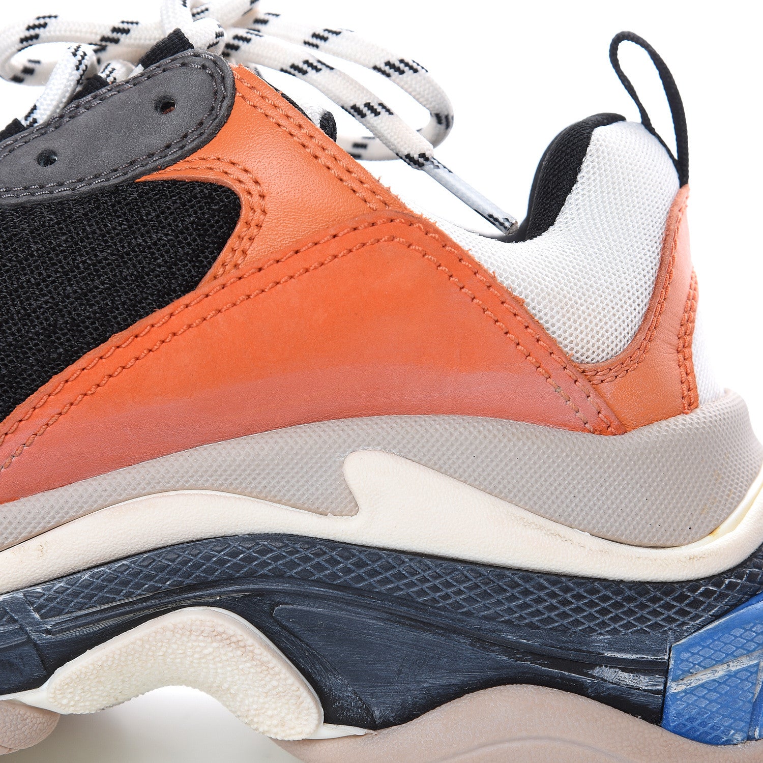 Balenciaga Mesh Nubuck Womens Triple S Sneakers 38 Orange Gris Black 10 of 10