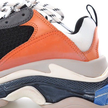 Balenciaga Mesh Nubuck Womens Triple S Sneakers 38 Orange Gris Black 10 of 10