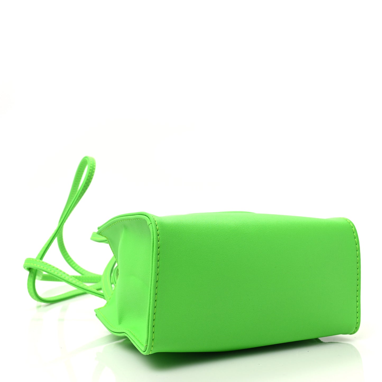 Vegan Leather Small Shopping Bag Highlighter Green