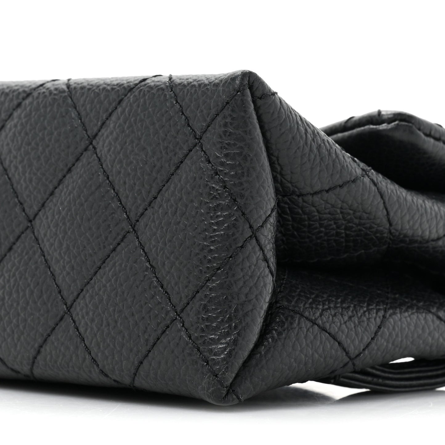 Grained Calfskin Quilted 2.55 Reissue Flap Belt Bag Clutch Black