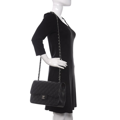 Chanel Caviar Quilted Jumbo Double Flap Black 2 of 10
