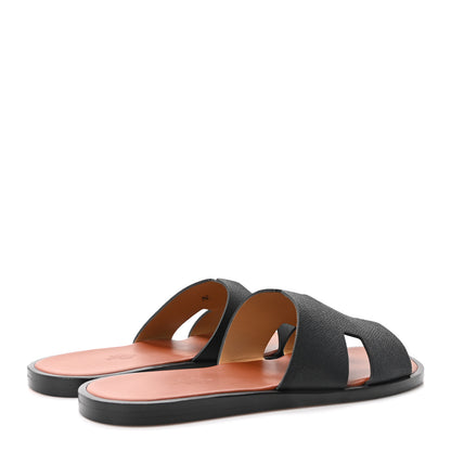 Hermes Epsom Mens Izmir Sandals 44 Etoupe Marine 42 Black Brique 5 of 10
