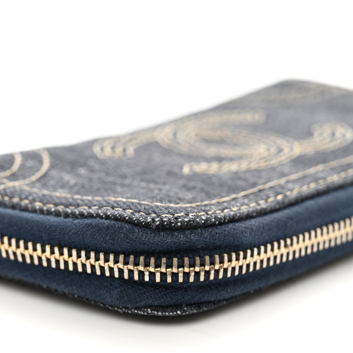 Denim CC Zip Around Wallet