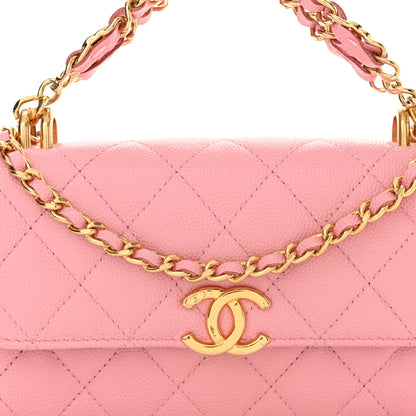 Chanel Caviar Quilted Flap Phone Holder With Chain Light Pink 9 of 13