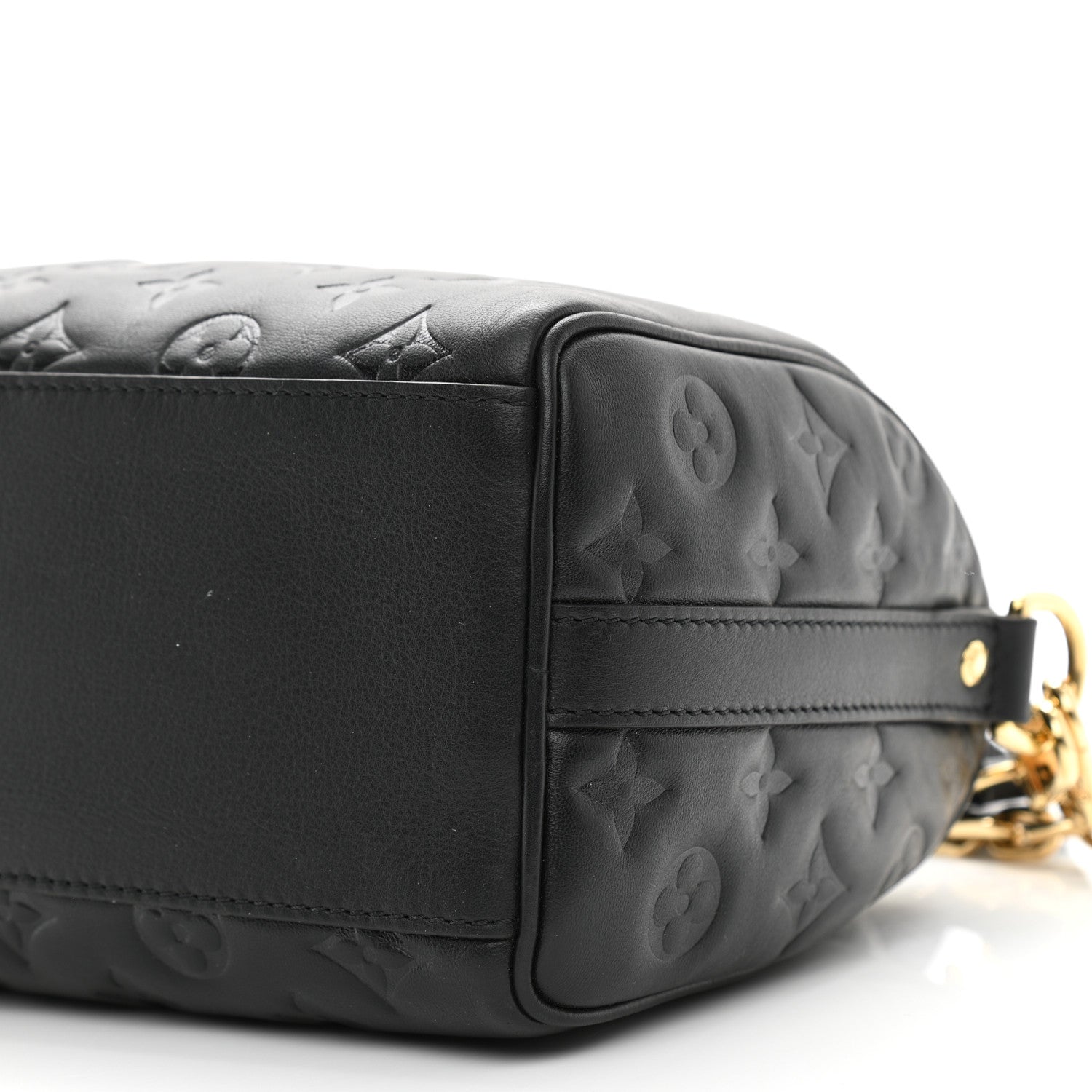 Louis Vuitton Lambskin Embossed Monogram Speedy 22 Bandouliere Black 9 of 9