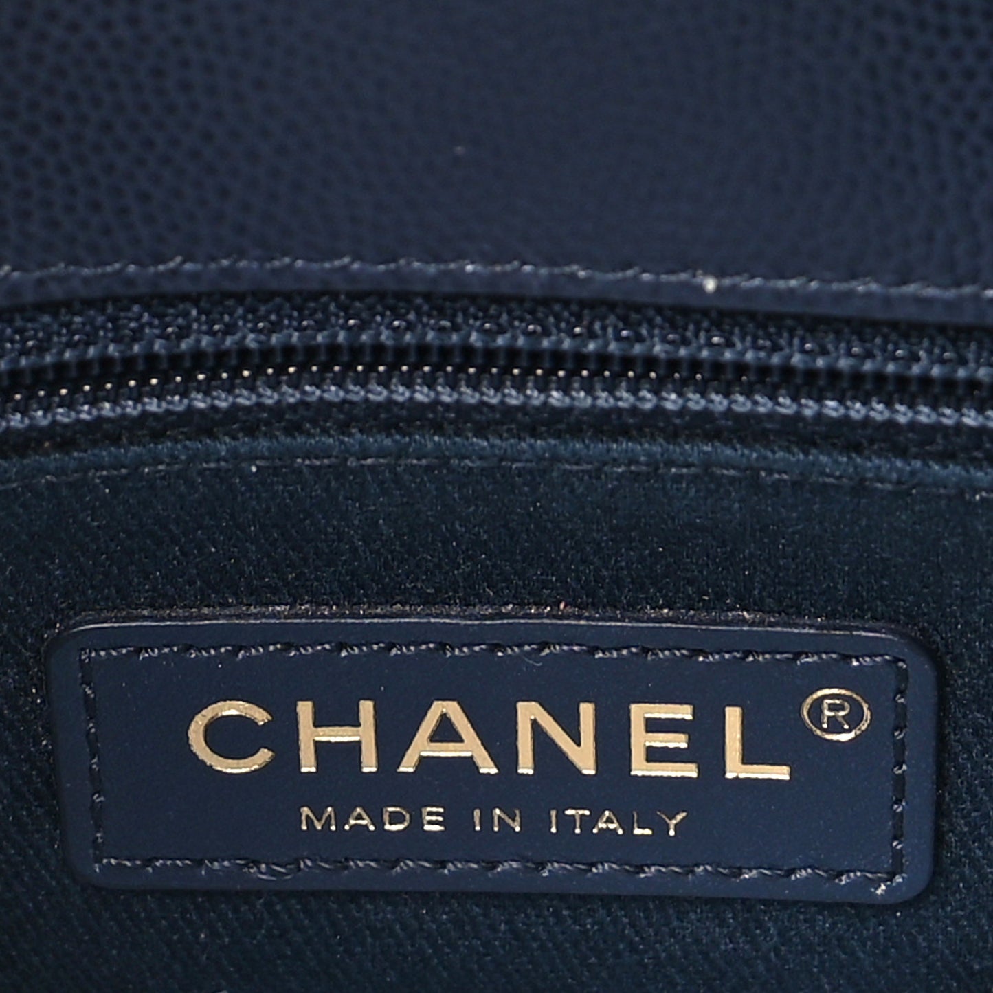 Caviar Lizard Chevron Quilted Mini Coco Handle Flap Navy