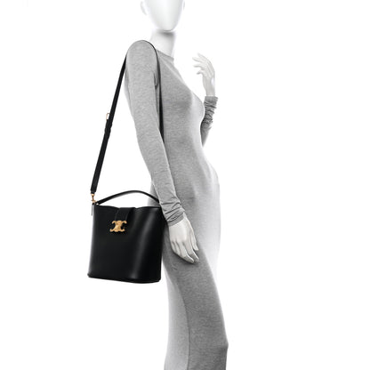 Celine Smooth Calfskin Triomphe Medium Louise Bag Black 2 of 11