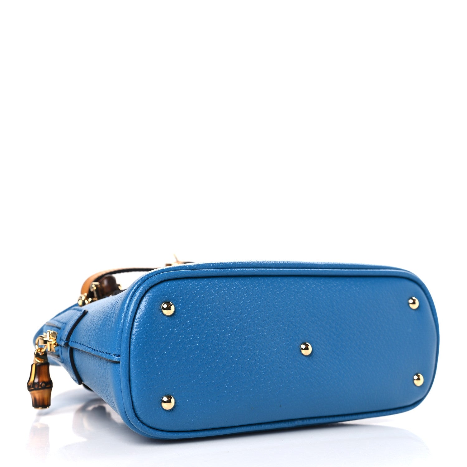 Gucci Textured Dollar Calfskin Mini Diana Dome Tote Bag Blue 4 of 8