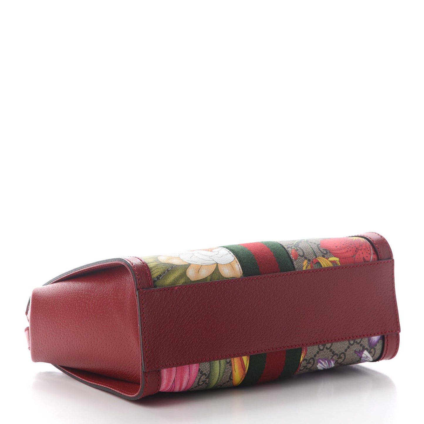 GG Supreme Monogram Flora Web Small Ophidia Tote Bag Red