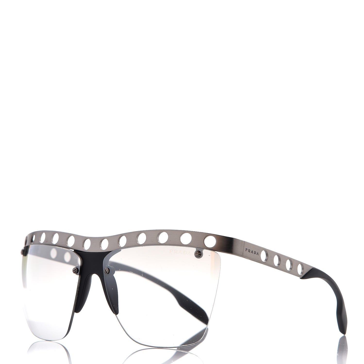 Prada Metal Circle Frame Sunglasses SPR 53R Silver 1 of 6
