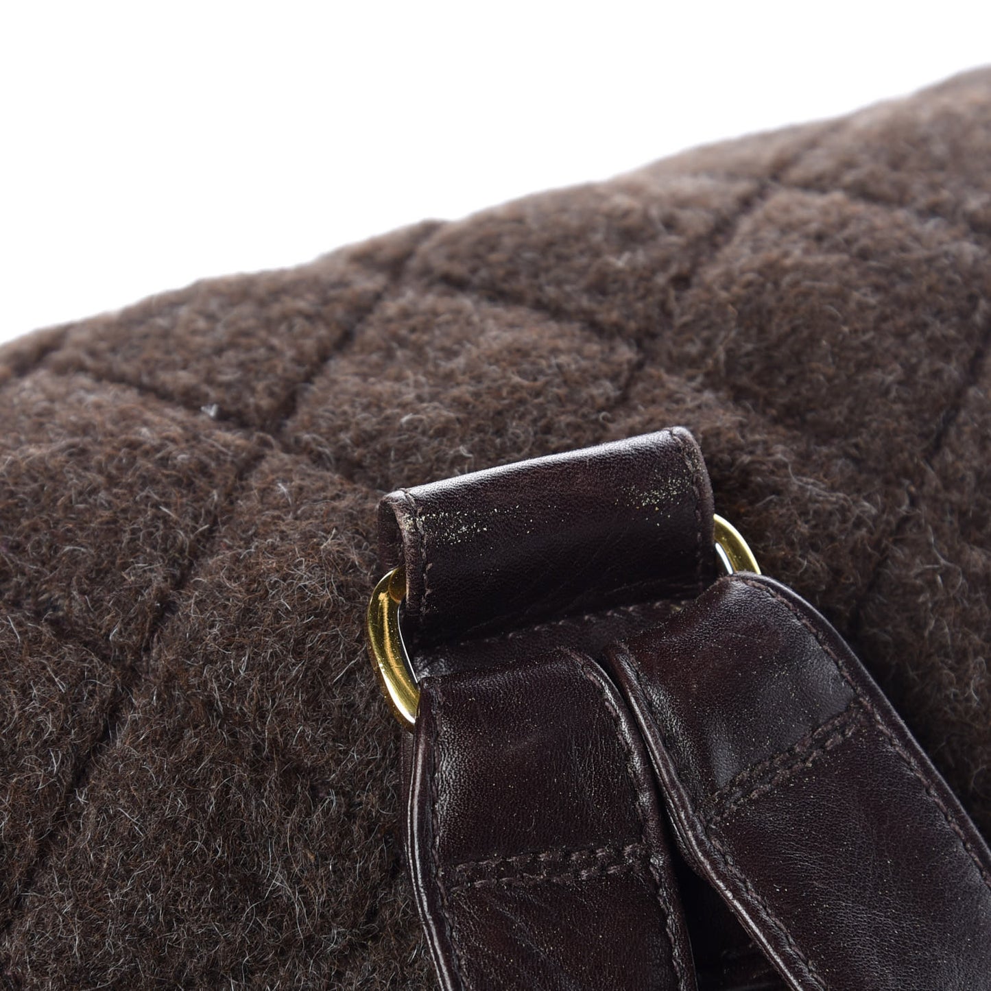 Wool Quilted Backpack Brown