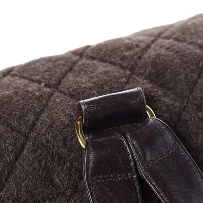 Chanel Wool Quilted Backpack Brown 12 of 15