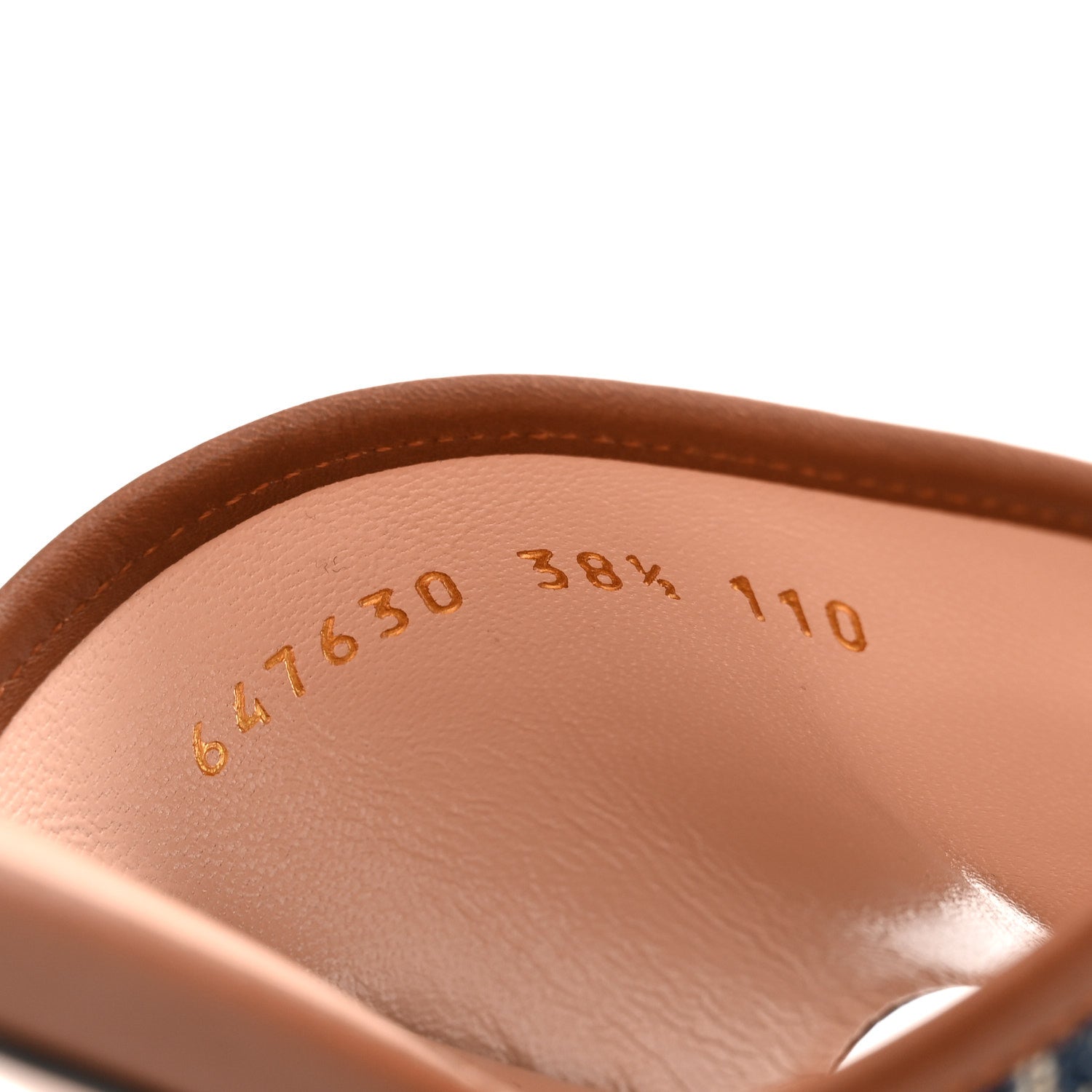 Gucci New Denim GG Monogram Miro Soft Calfskin Jolie Slide Sandals 38.5 Blue Tea Cuir Epilogue 9 of 10