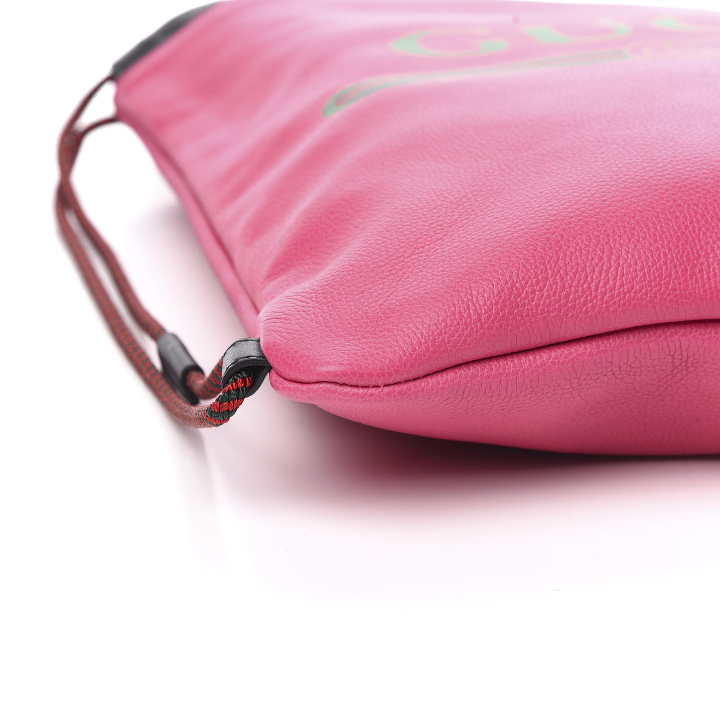 Grained Calfskin Logo Drawstring Backpack Box Pink Green Black