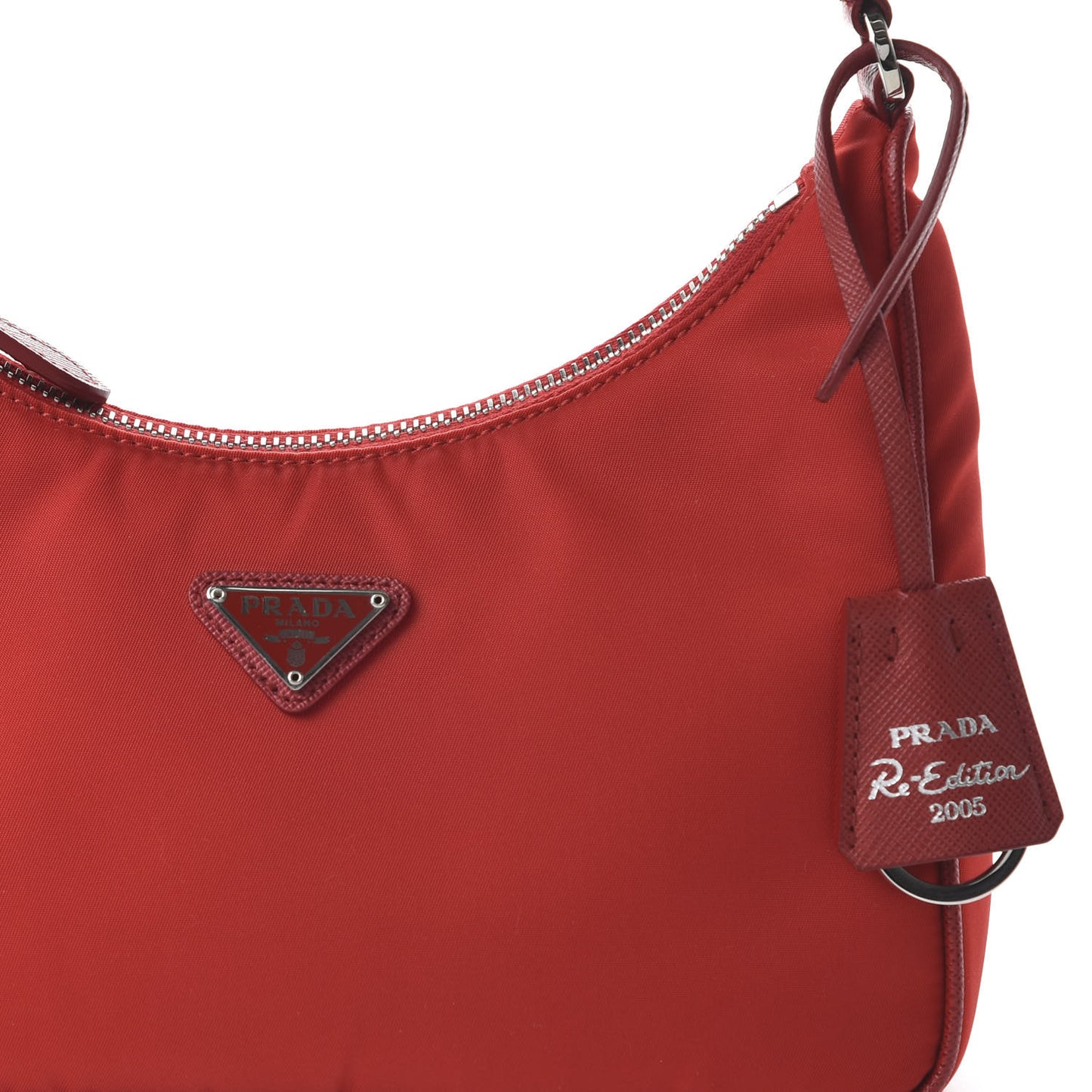 Re-Nylon Saffiano Mini Re-Edition 2005 Bag Rosso