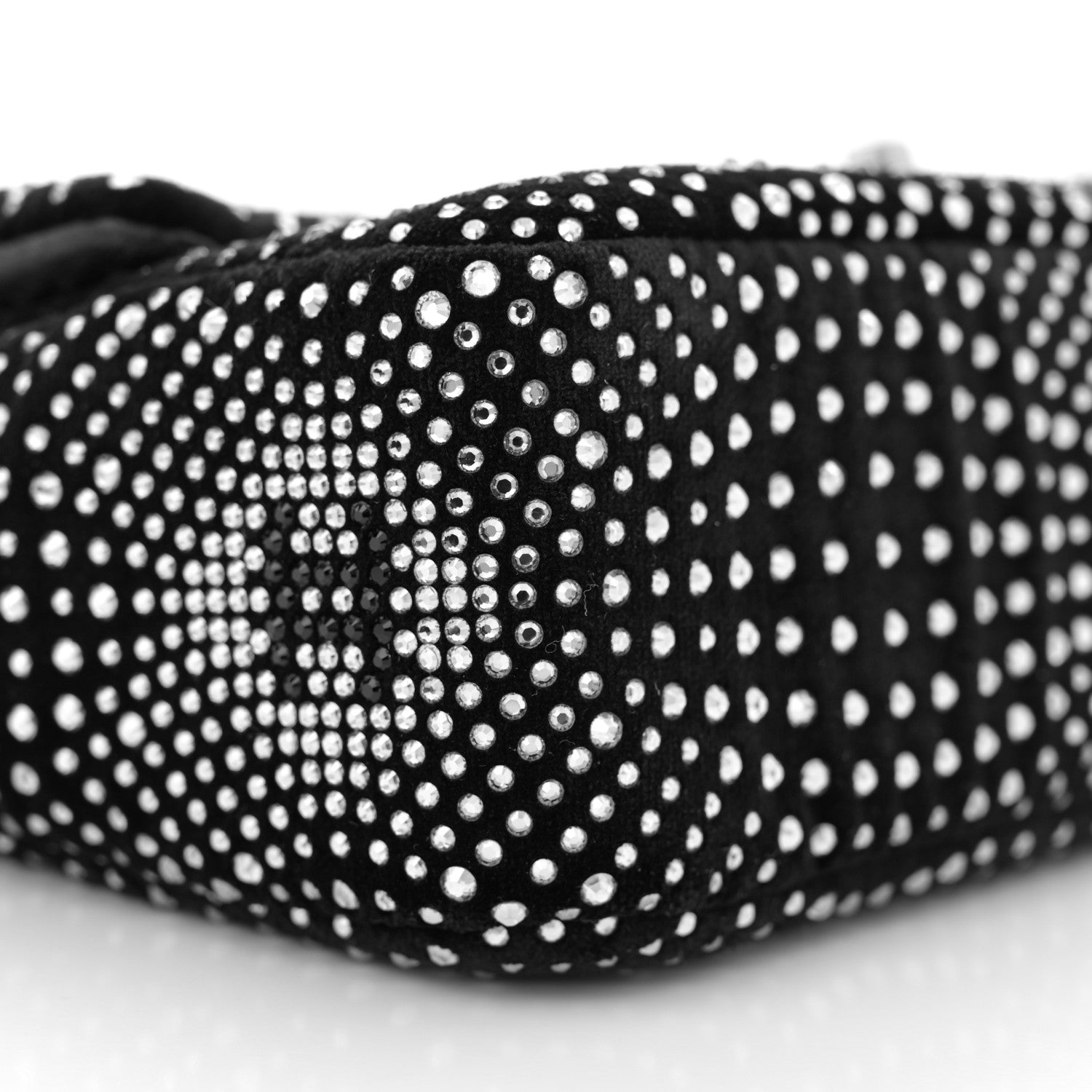 Chanel Velvet Strass Evening Flap Bag Black Silver 9 of 13