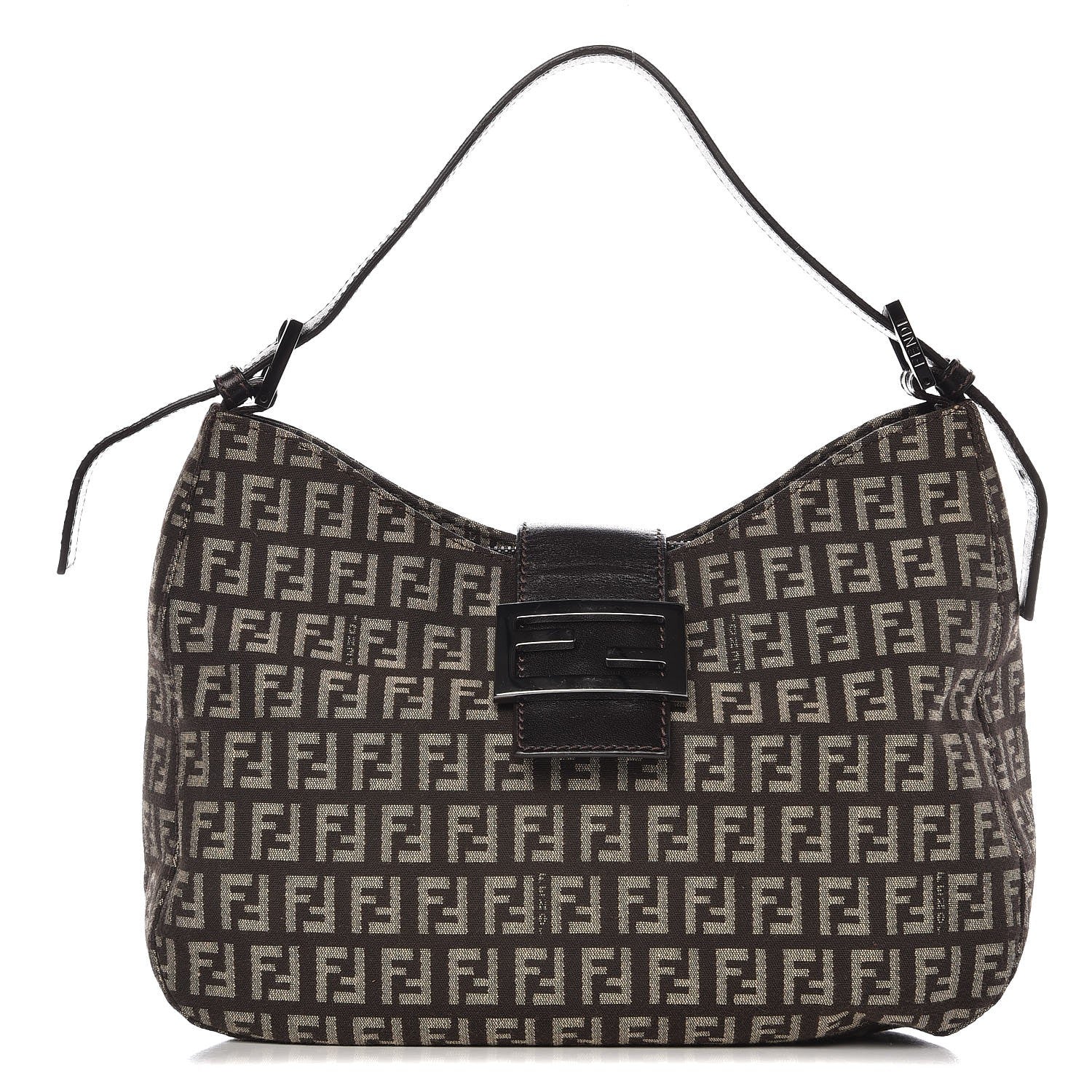 Fendi Zucchino Vitello Small Hobo Testa di Moro Beige 1 of 8