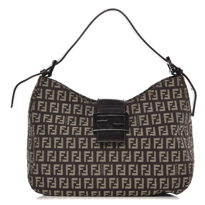 Fendi Zucchino Vitello Small Hobo Testa di Moro Beige 1 of 8