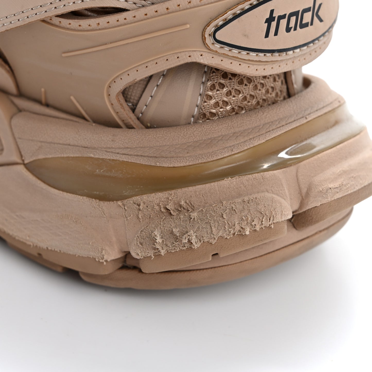 Mesh Rubber Womens Track Sneakers 36 Full Beige