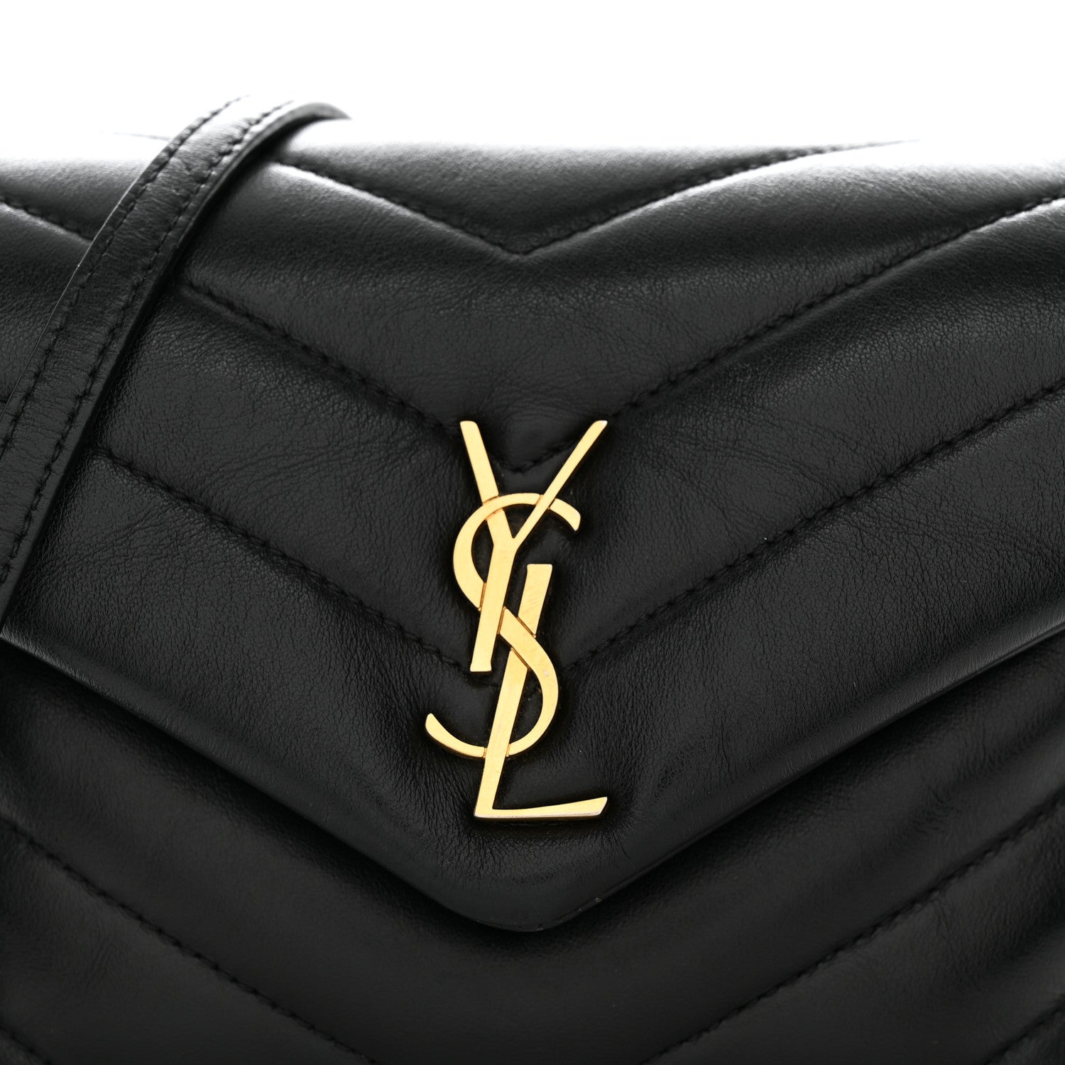 Saint Laurent Calfskin Y Quilted Monogram Toy Loulou Crossbody Bag Black 8 of 10