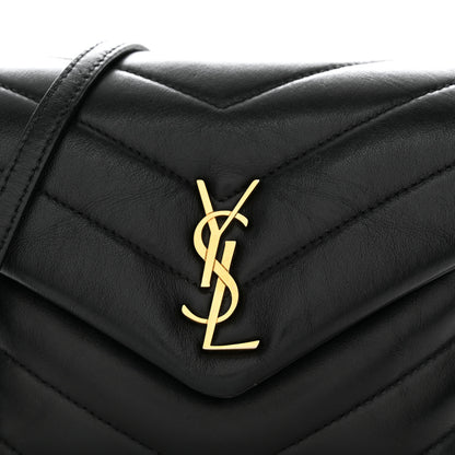 Saint Laurent Calfskin Y Quilted Monogram Toy Loulou Crossbody Bag Black 8 of 10