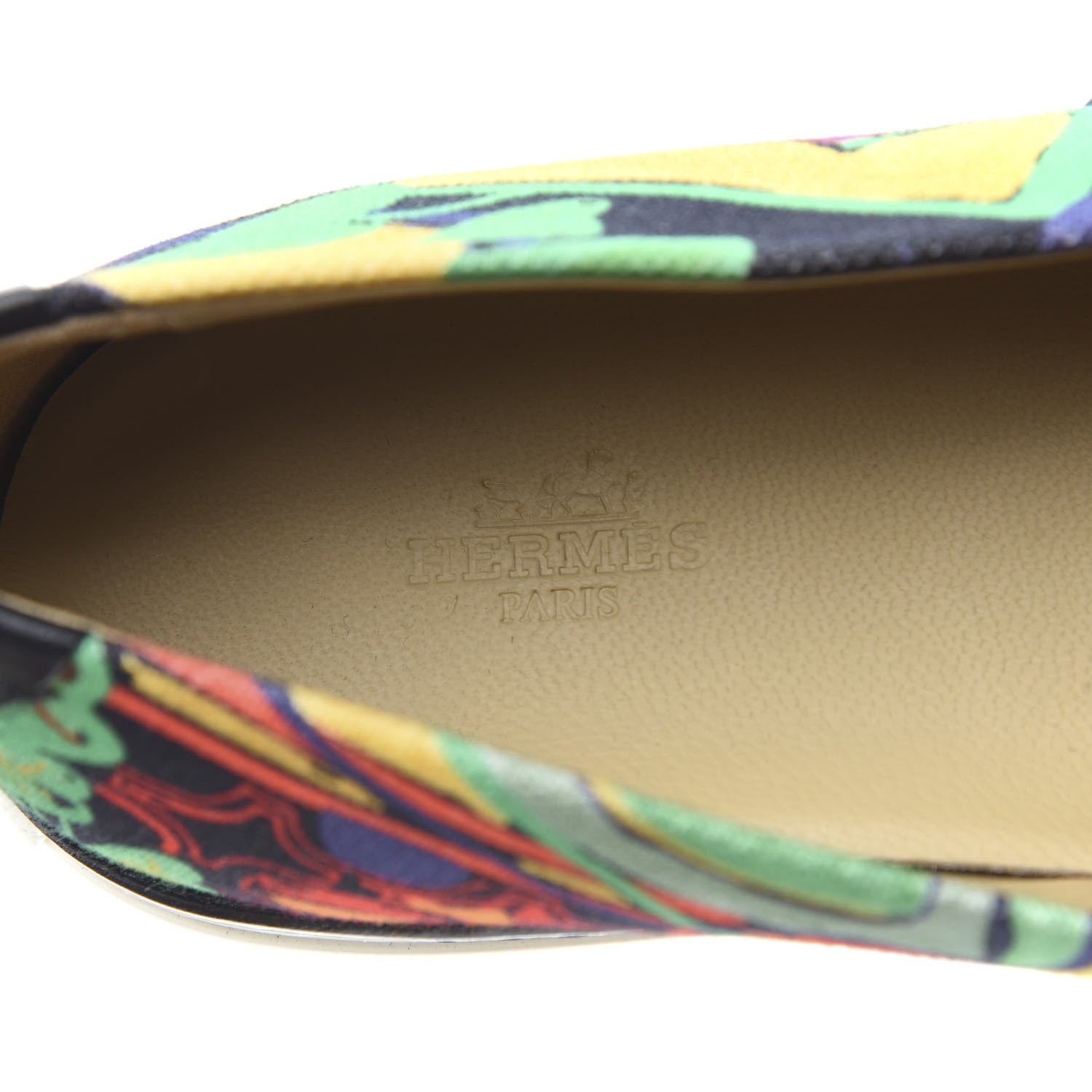 Hermes Cotton Canvas Tropical Modernisme Slip On Sneakers 40 Black Multicolor 7 of 8
