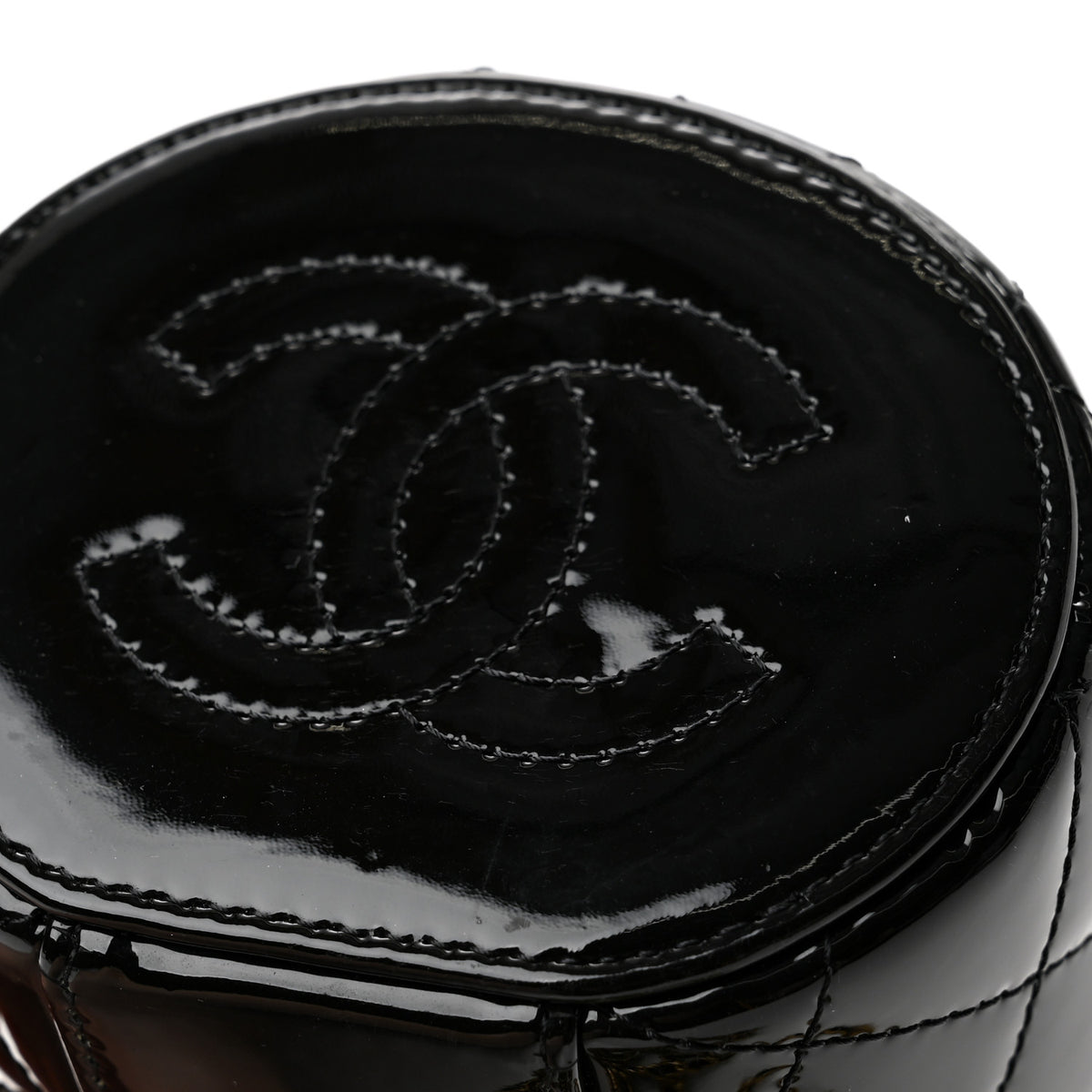 Chanel Patent Quilted Afternoon Tea Top Handle Vanity Case With Chain Black 13 of 13