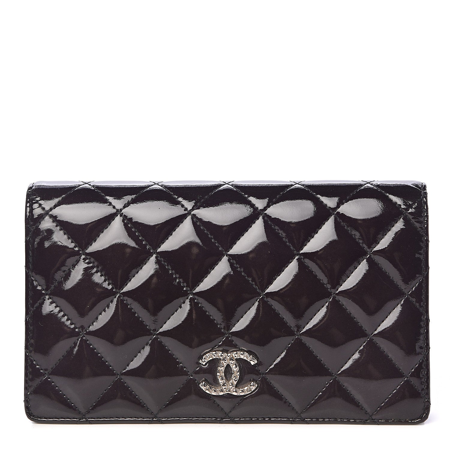 Chanel Patent Quilted Brilliant Yen Wallet Black 1 of 9