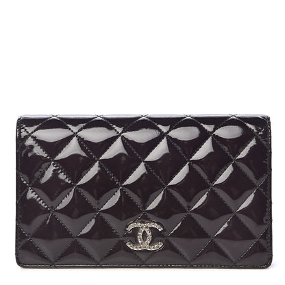 Chanel Patent Quilted Brilliant Yen Wallet Black 1 of 9