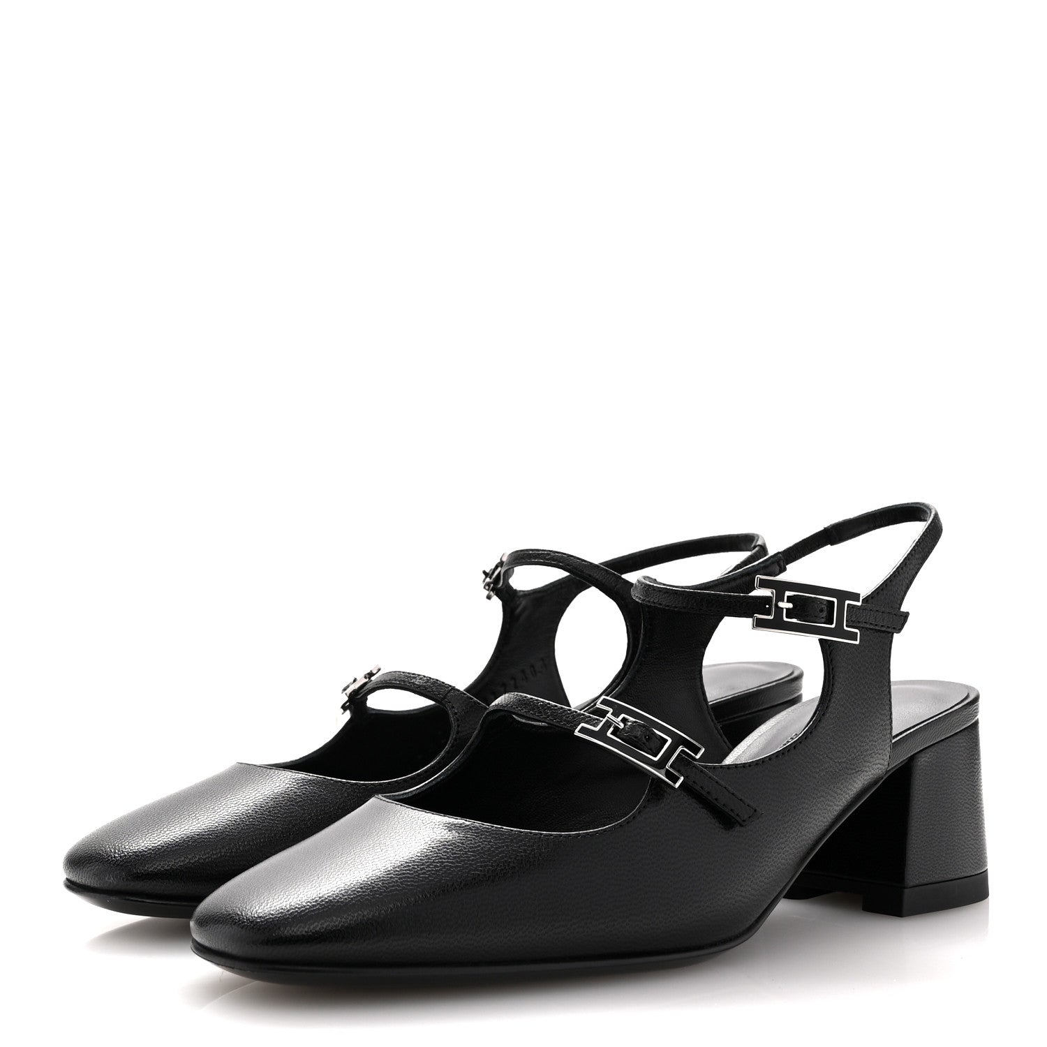 Hermes Goatskin Jackie 50 Pumps 35 Black 4 of 10