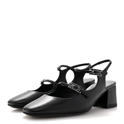 Hermes Goatskin Jackie 50 Pumps 35 Black 4 of 10